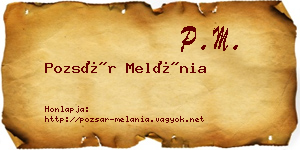 Pozsár Melánia névjegykártya